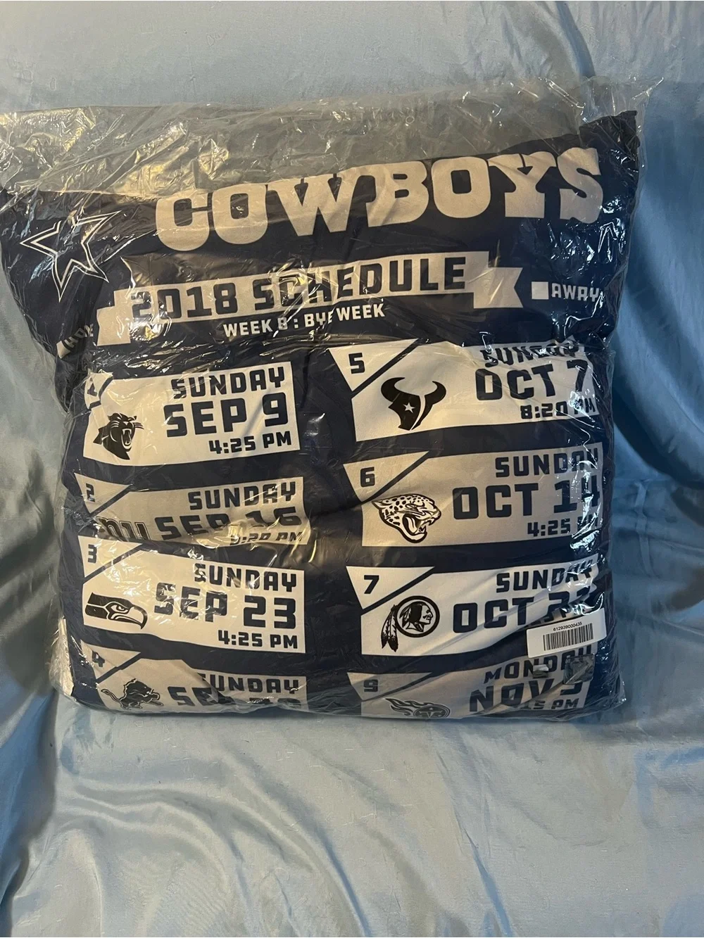 Dallas Cowboys Team Logo Throw Pillow - Navy and Gray